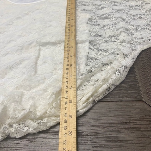 Annabelle off white womens lace over tank top butterfly sleeves M - Picture 7 of 7